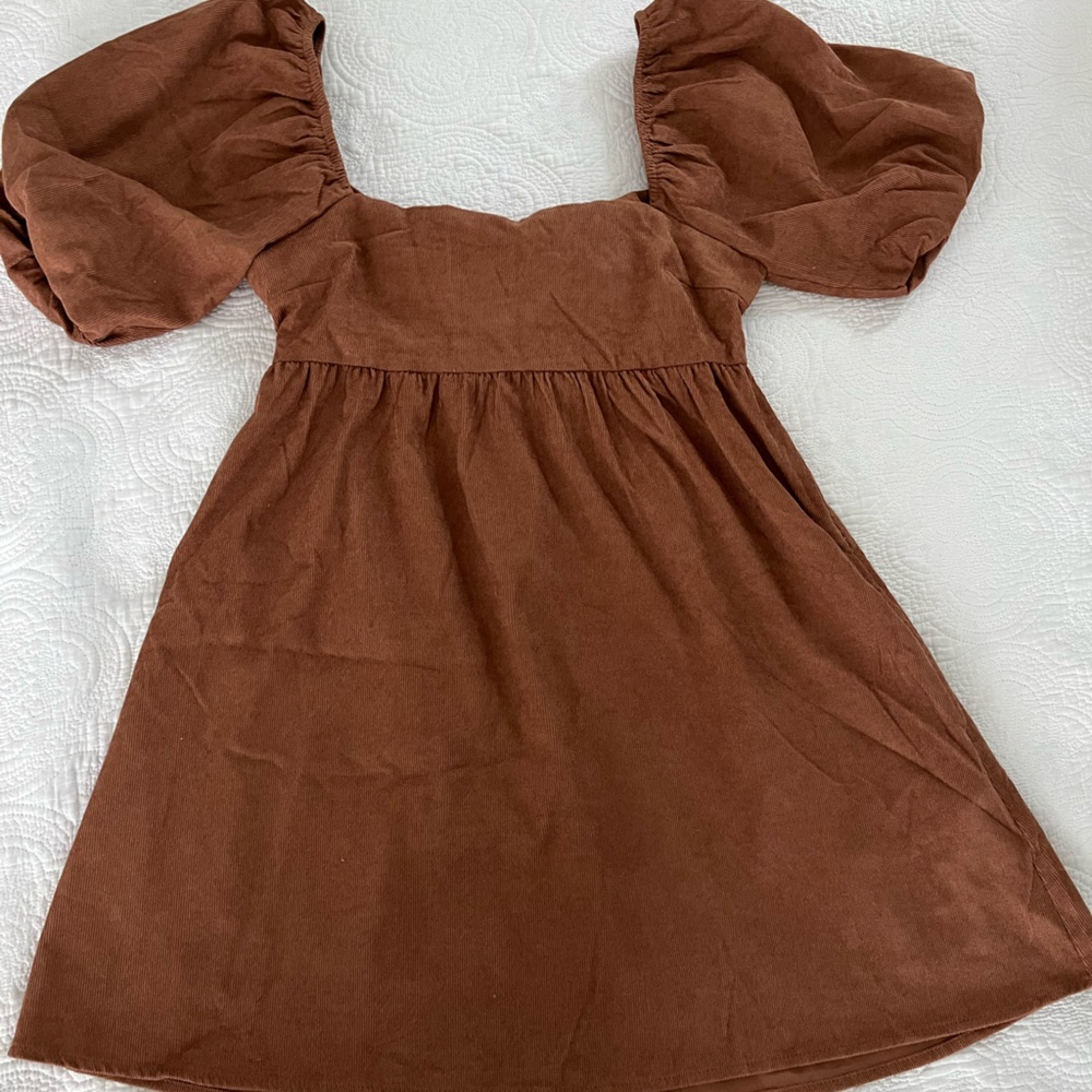 NEW Francesca’s Cassie Bow Back Corduroy Mini Dress